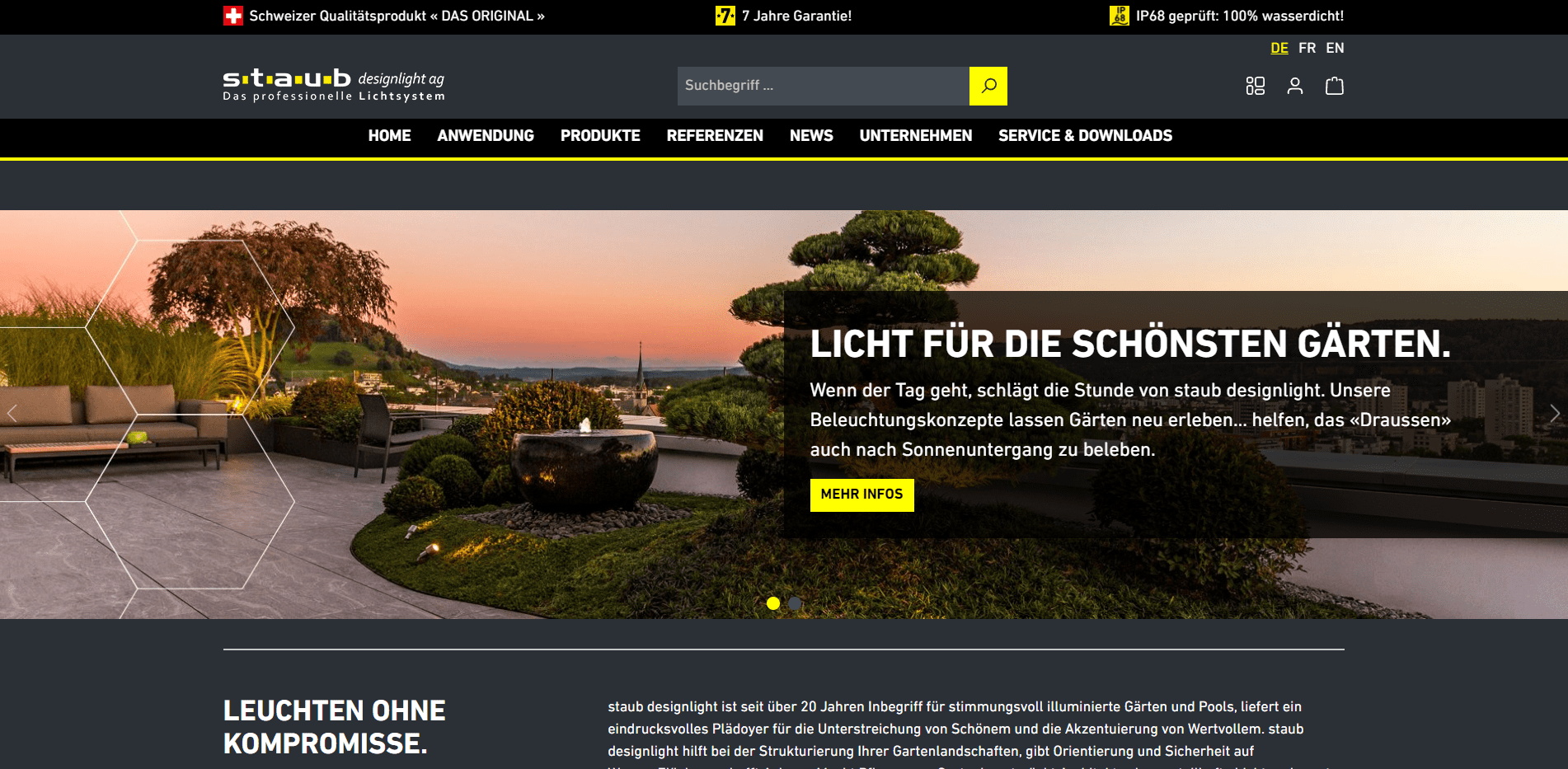 NEUE WEBSITE FÜR STAUB DESIGNLIGHT