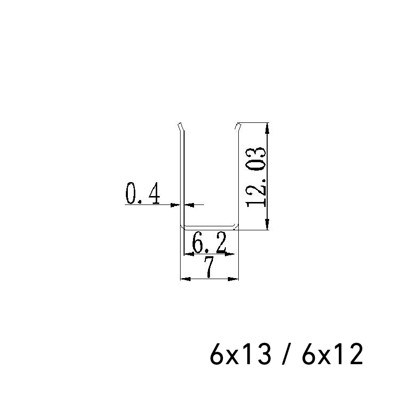 U-Biegeprofil für Curveline 6x13 & Curveline EDGE 6x12 Edelstahl V2A